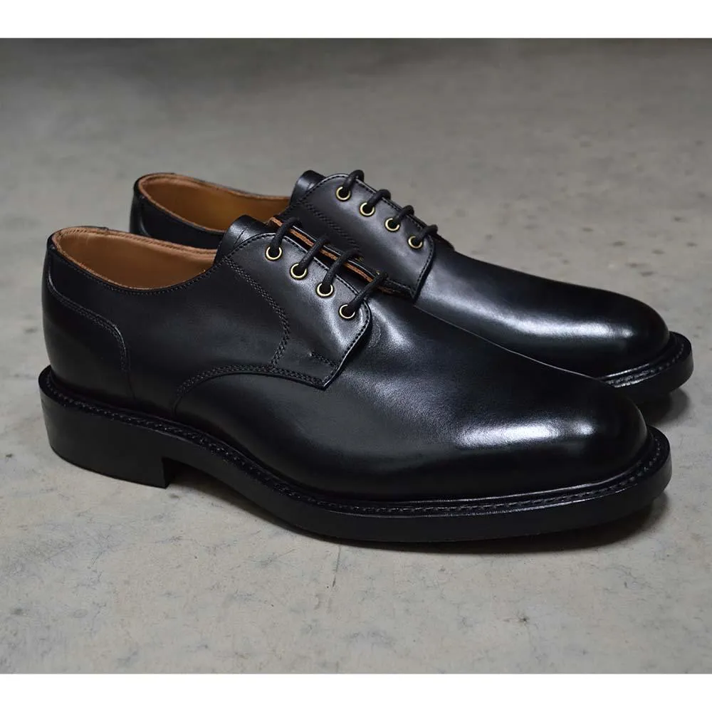 NPS BLAIR Plain Derby Shoes - Black with itshide Sole