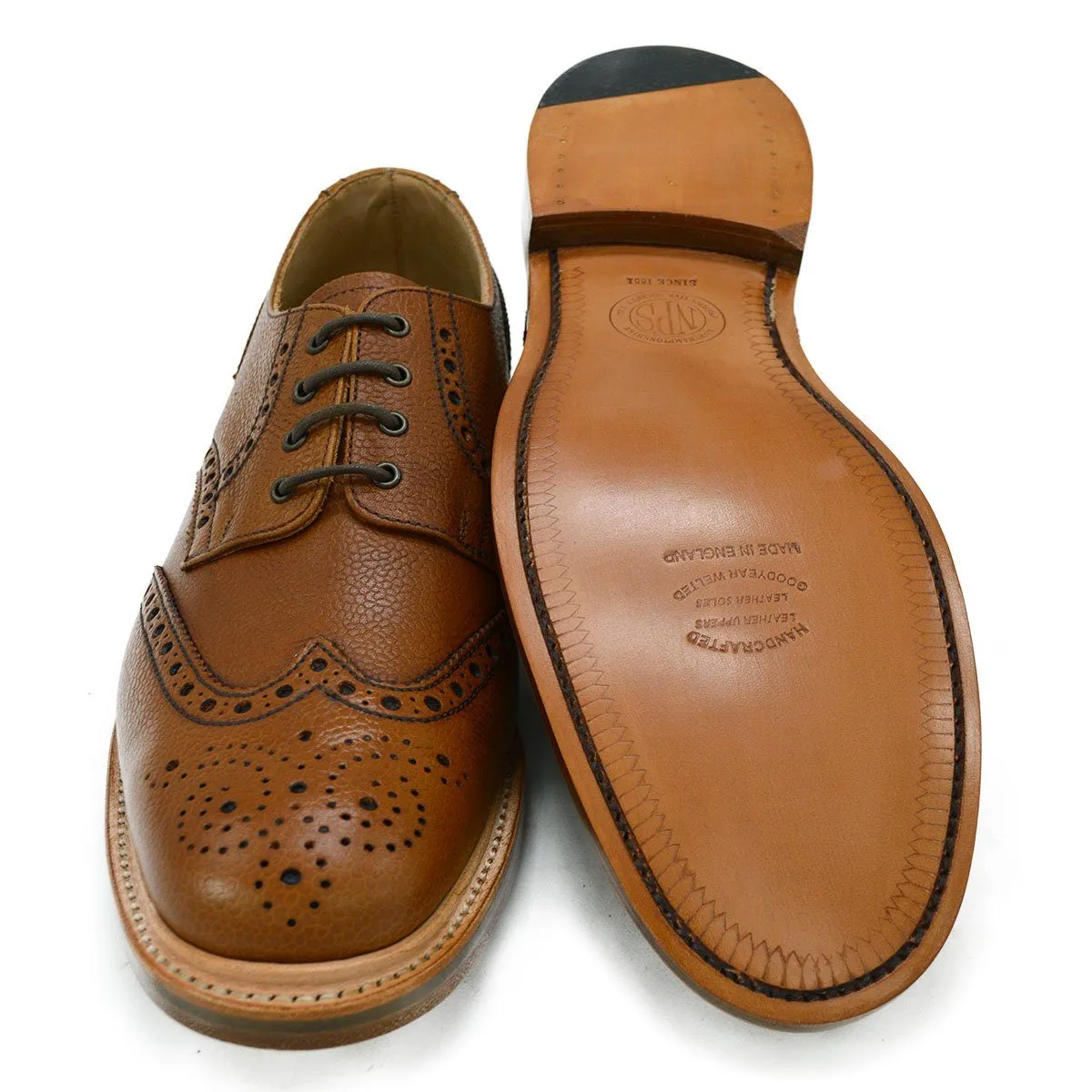 NPS WILSON Brogue Shoes - Acorn Grain with Double Leather Sole, Last Pair 7F