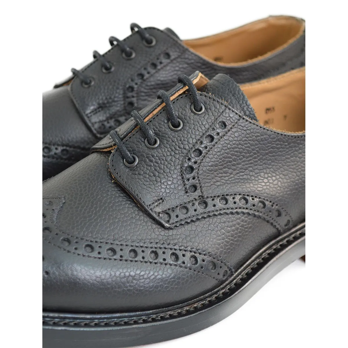 NPS WILSON Brogue Shoes - Black Grain with Double Leather Sole