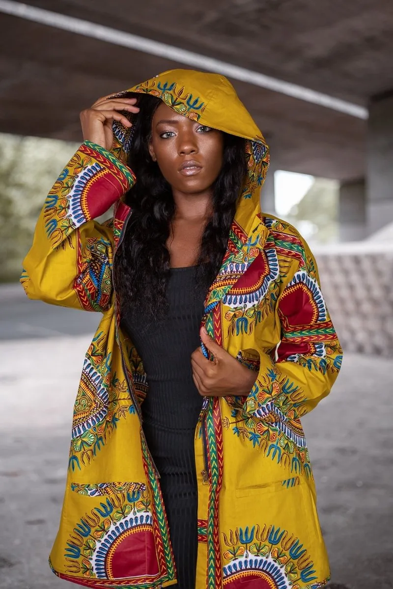 Oversized African Hoodie In Iconic Dashiki