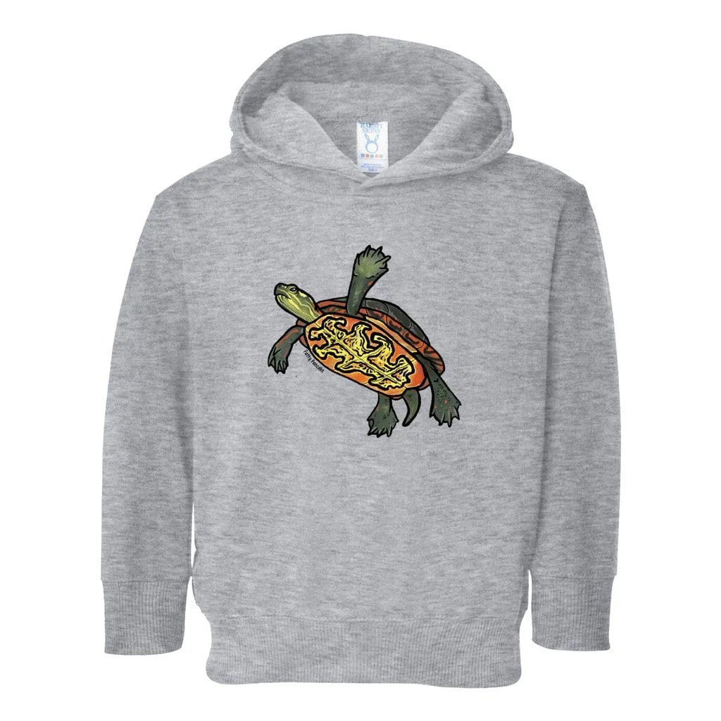 Painted Turtle Toddler Pullover Hoodie, Cute Reptile Top