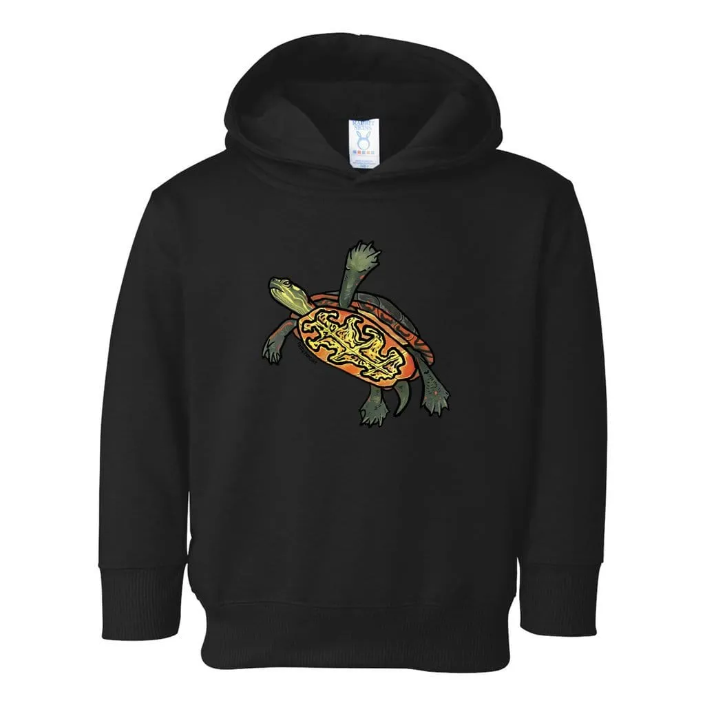 Painted Turtle Toddler Pullover Hoodie, Cute Reptile Top