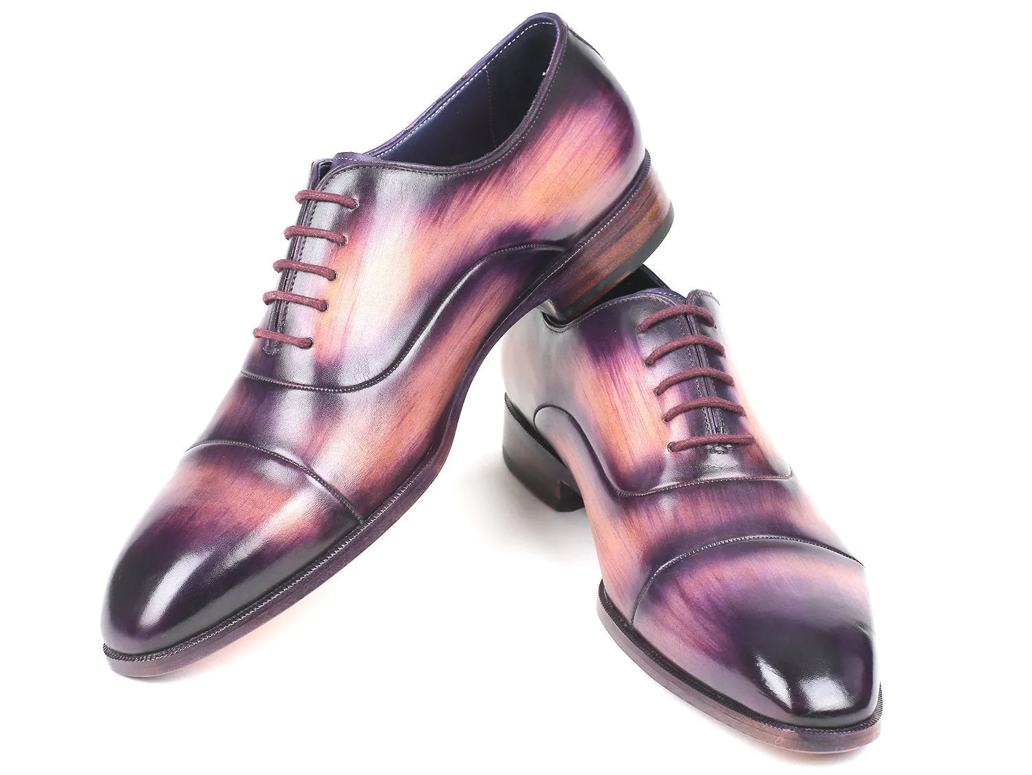 Paul Parkman Men's Cap-Toe Oxfords Purple (ID#1744-PRP)