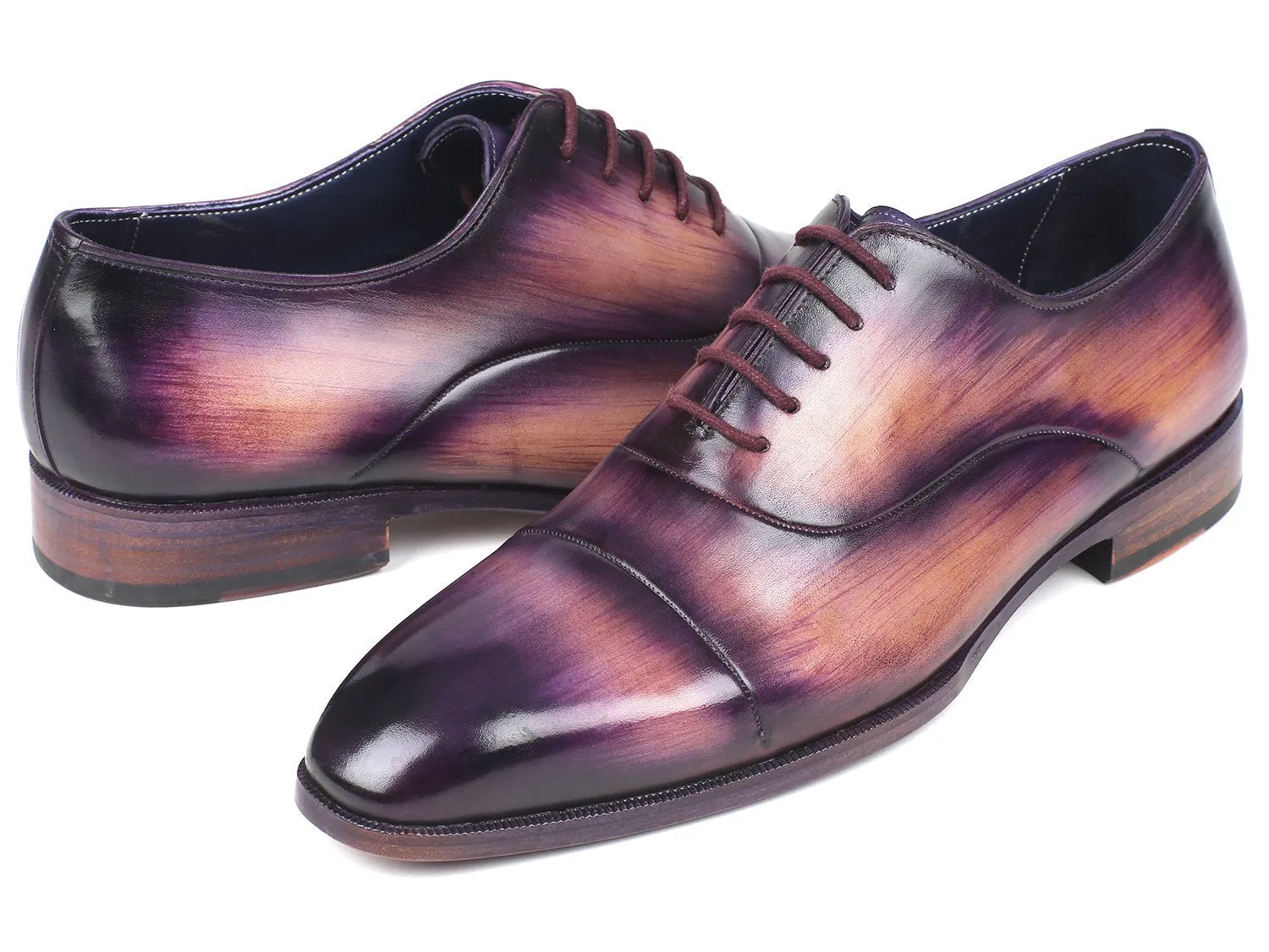 Paul Parkman Men's Cap-Toe Oxfords Purple (ID#1744-PRP)