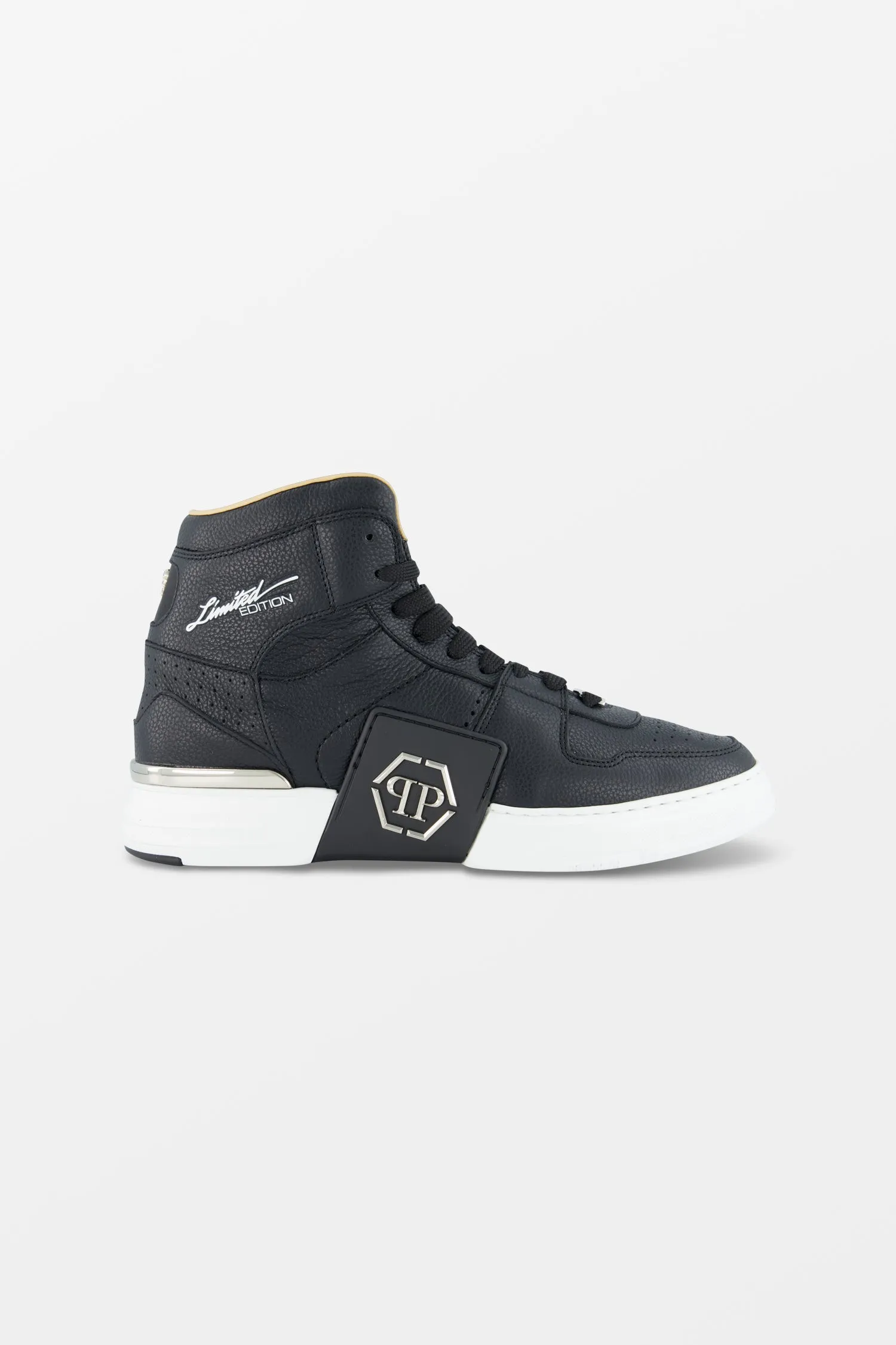 Philipp Plein Black Hi-Top Hexagon Sneakers