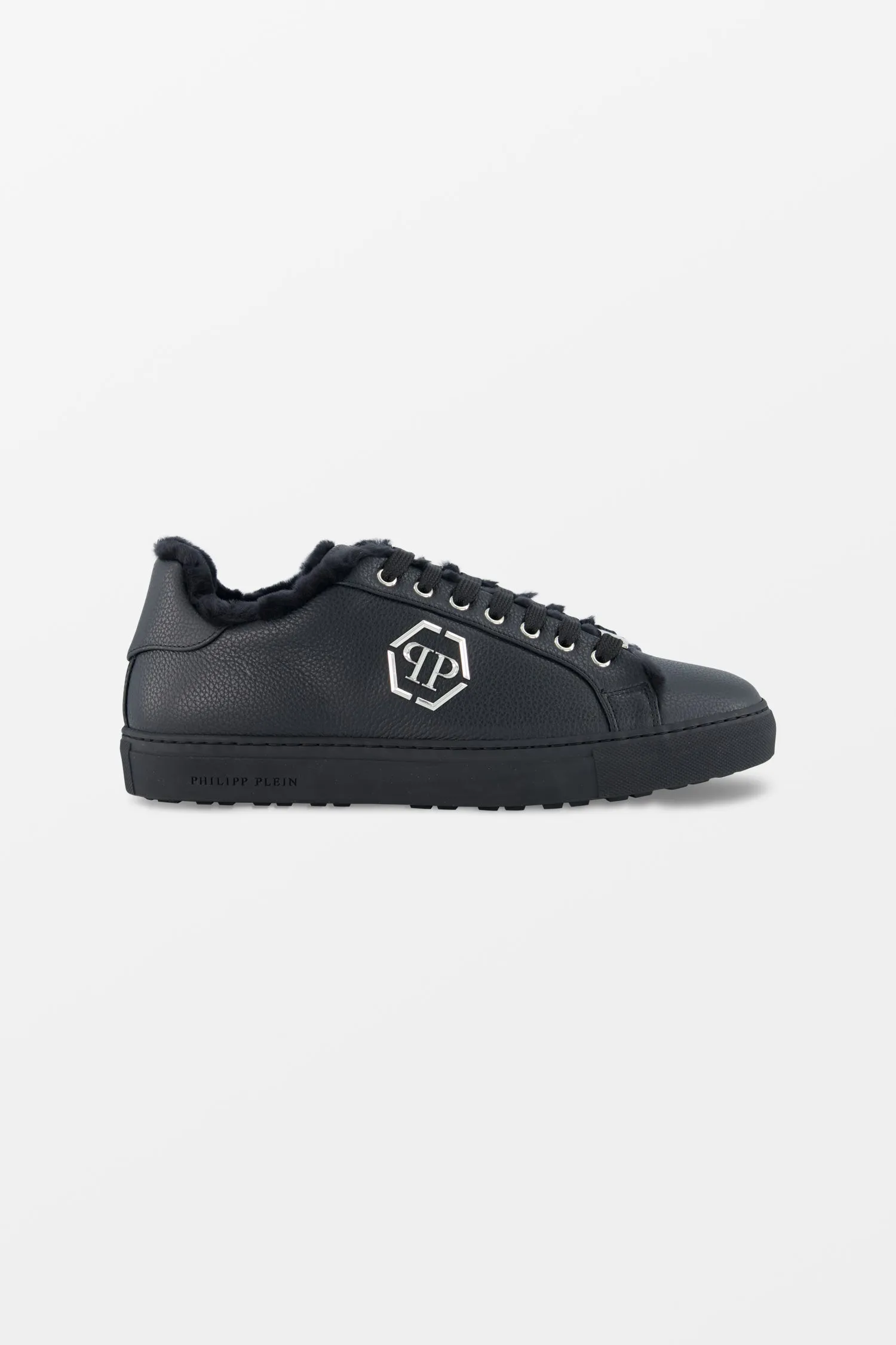 Philipp Plein Black Lo-Top Hexagon Sneakers