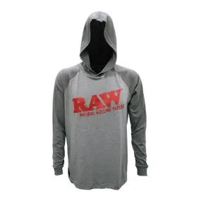 RAW Lightweight Hoodie Shirt - Grey/Red