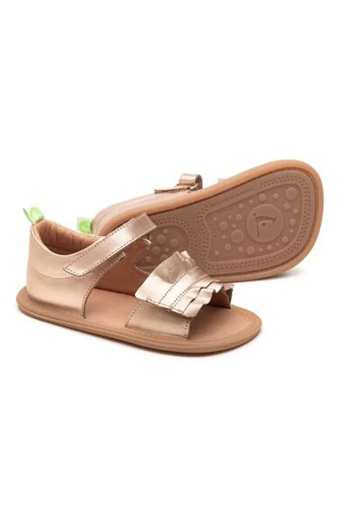 Ruffy Sandal - Metallic Salmon