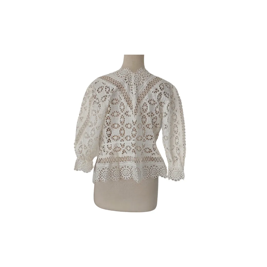 Sandro White Lace Jacket Top | Brand New |