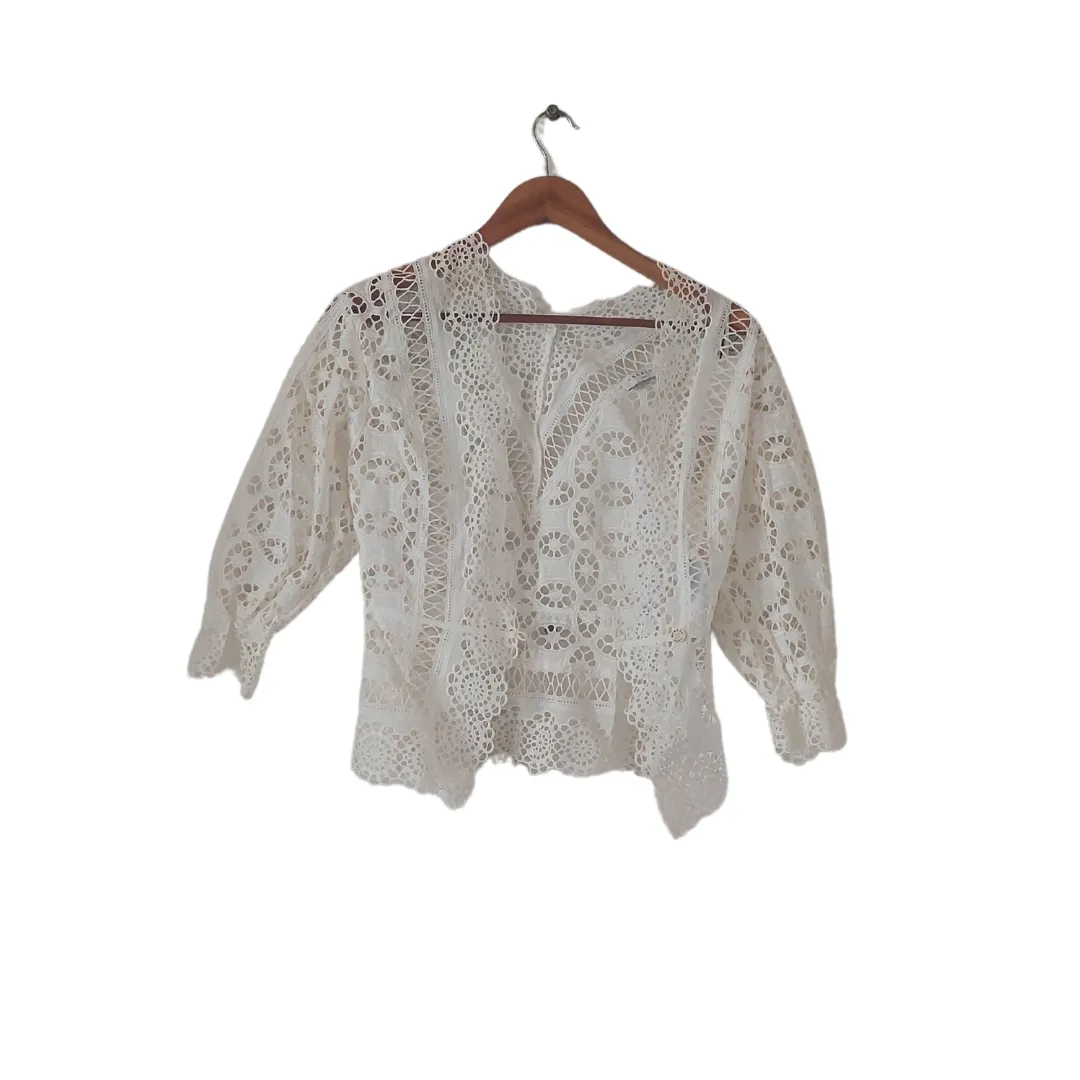 Sandro White Lace Jacket Top | Brand New |