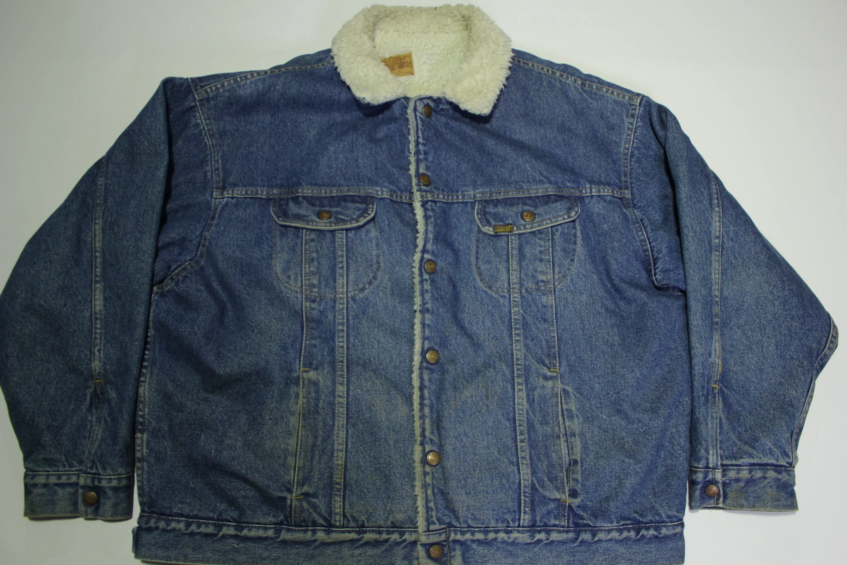 Sears Roebucks Vintage 80's Sherpa Lined Denim Jean Jacket