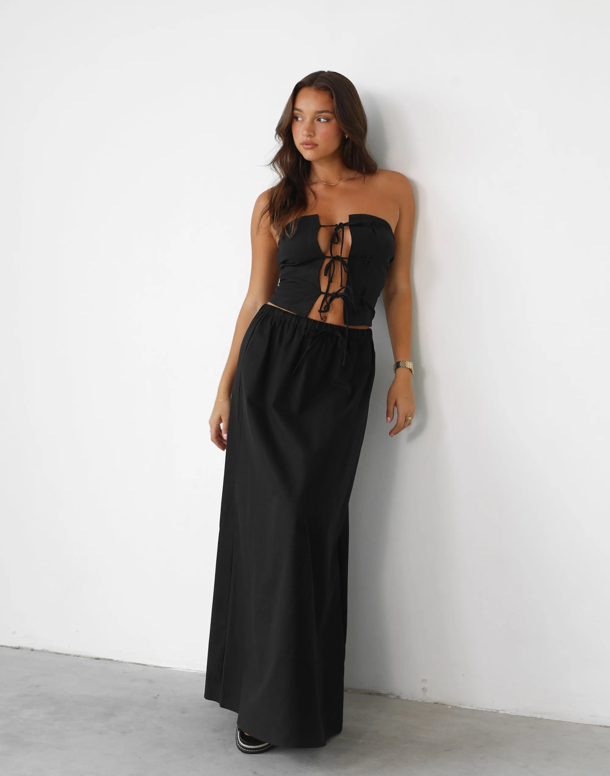 Serene Maxi Skirt (Onyx)- By Lioness