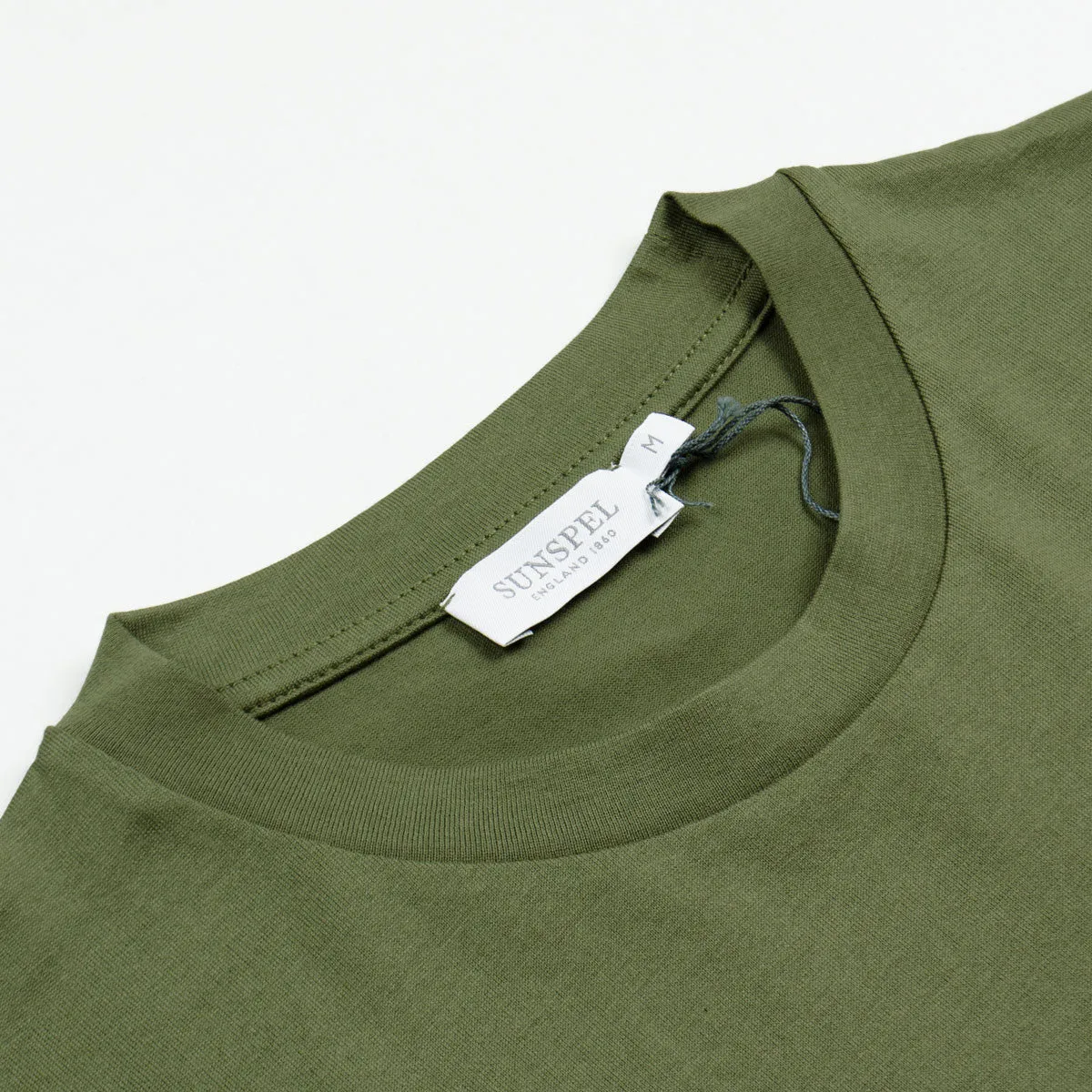 Sunspel - Short Sleeve Riviera Crew Neck T-shirt - Khaki Green