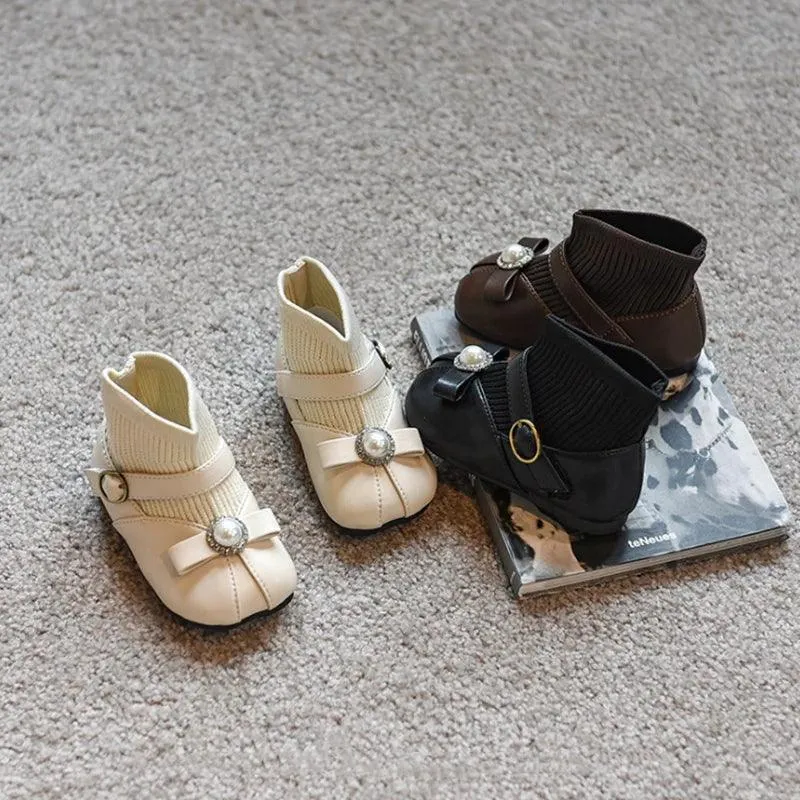 T21180 Toddler Casual Shoes - Leather Flat Ankle Boot