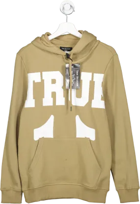 True Religion Beige Large Logo Hoodie UK XS