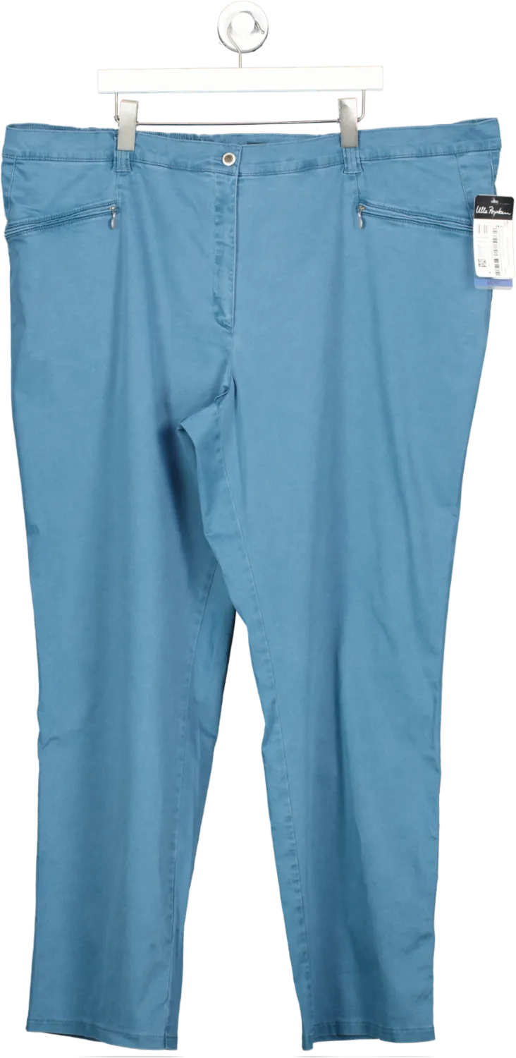 Ulla Popken Blue Mony Straight Tapered Trousers UK XXXL