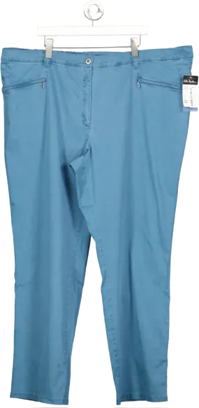 Ulla Popken Blue Mony Straight Tapered Trousers UK XXXL