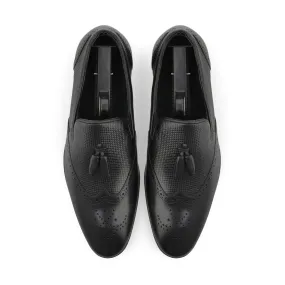 Unique Tassel Brogue Loafers-Black