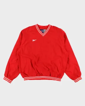 Vintage Mens Red Reebok Pullover Track Jacket - L