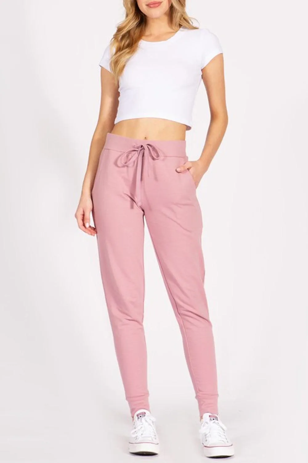 Women's French Terry Jogger Sweatpants?drawstring waistband