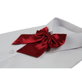 Womens Plain Maroon Shirt Collar Bow Tie