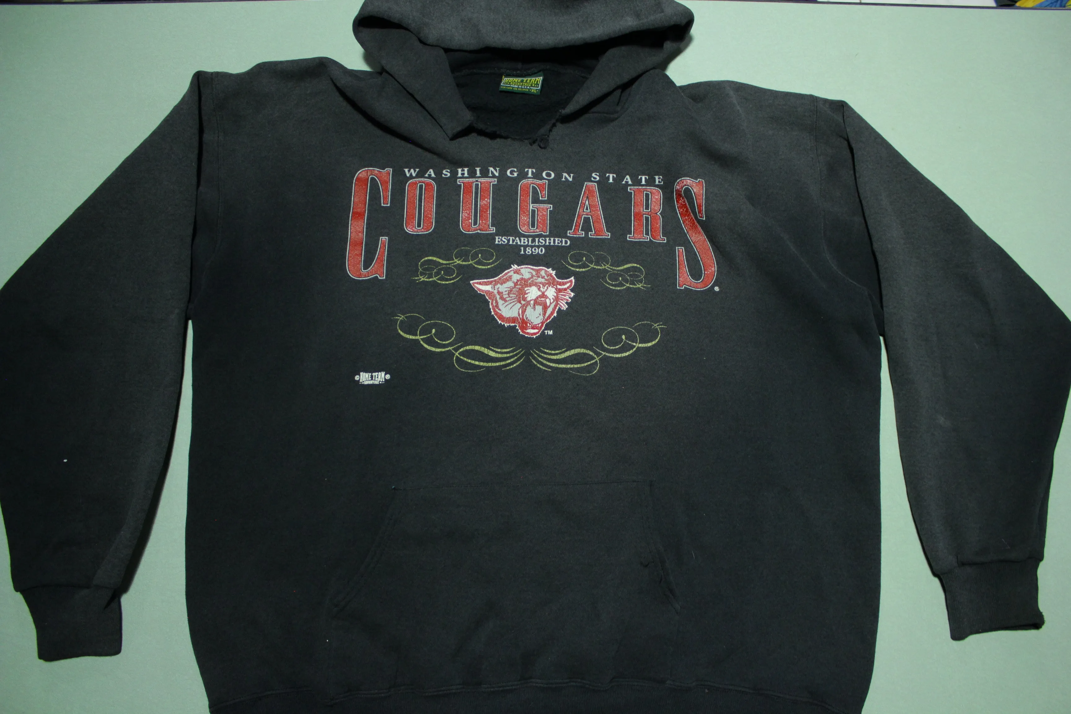 WSU Cougars 80's Vintage 1988 Distressed Hoodie Home Team USA Sweatshirt