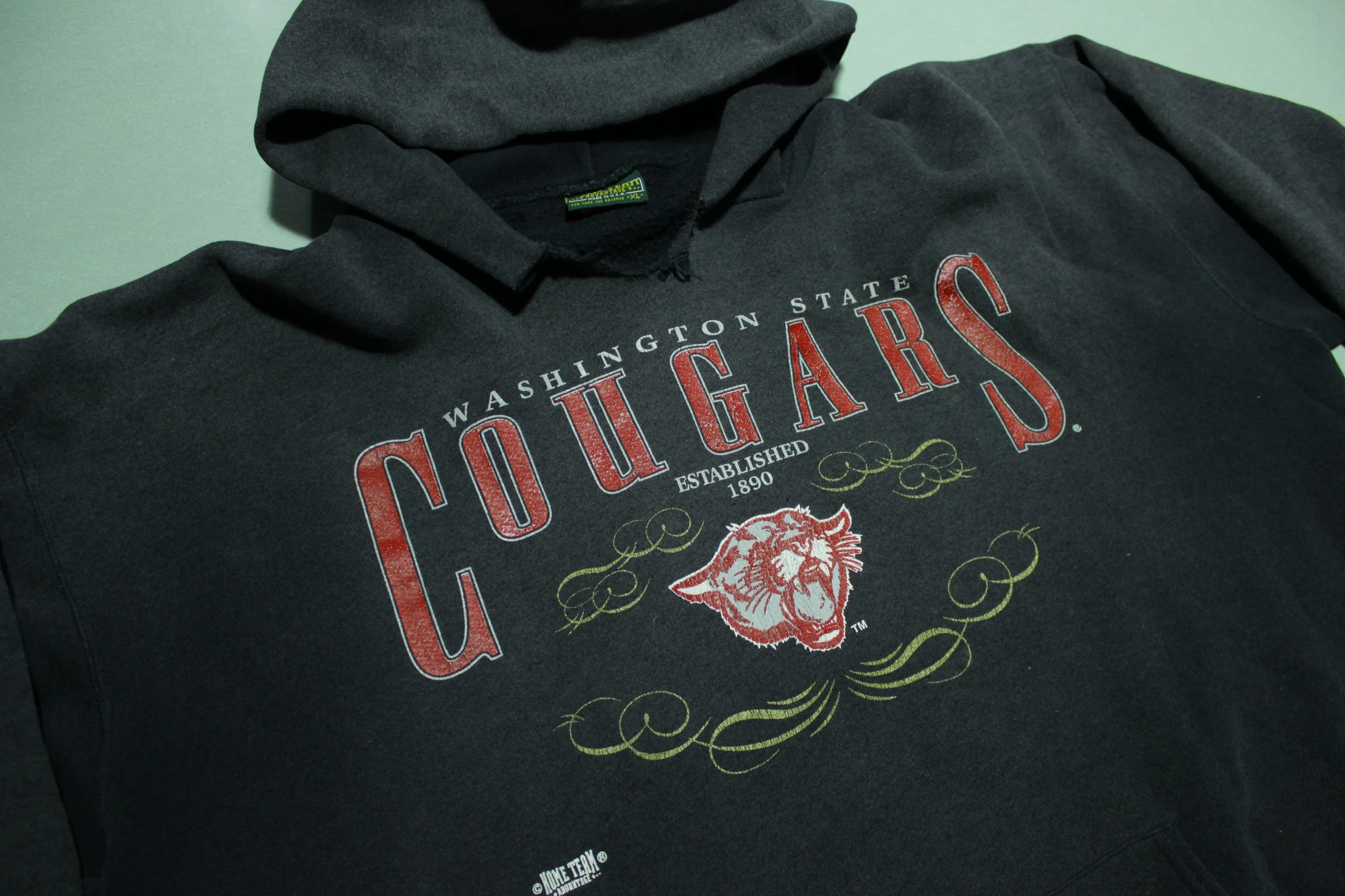 WSU Cougars 80's Vintage 1988 Distressed Hoodie Home Team USA Sweatshirt